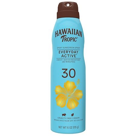 Hawaiian Tropic Clear Spray Sunscreen Broad Spectrum SPF 30 Light Tropical