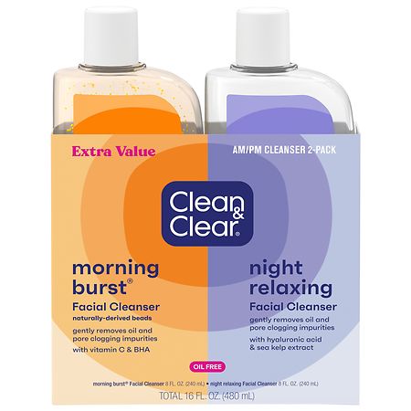 Clean & Clear ESSENTIALS Foaming Facial Cleanser, 8 Ounce (Pack of 2)
