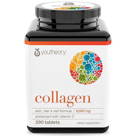 Youtheory Collagen - Skin, Hair & Nail Formula with Vitamin C Tablets