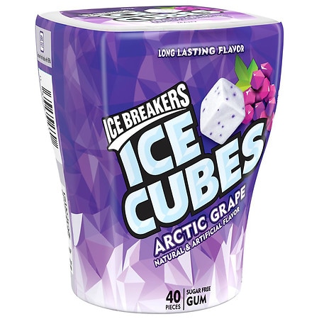 Ice Breakers Ice Cubes Sugar Free Chewing Gum, Bottle Arctic Grape