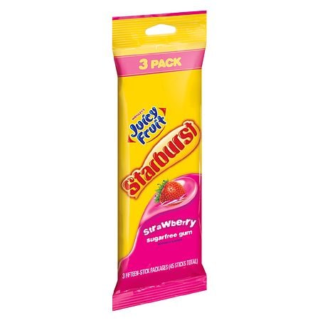 UPC 022000017314 product image for Juicy Fruit Starburst Strawberry Sugarfree Gum Strawberry - 45.0 ea | upcitemdb.com