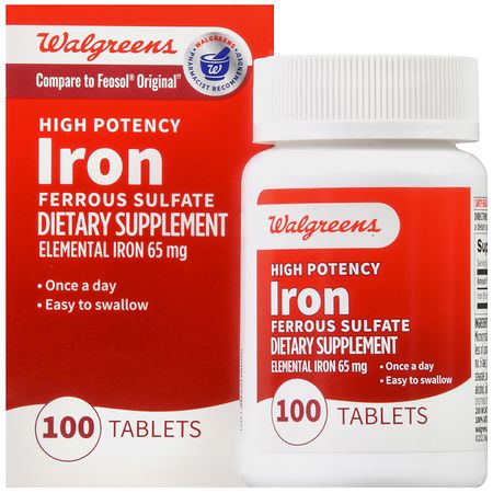 Walgreens High Potency Iron Ferrous Sulfate Tablets