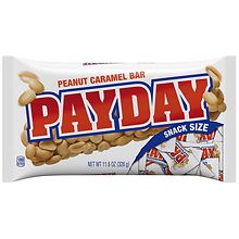 Payday Snack Size Candy, Bag Peanut Caramel 