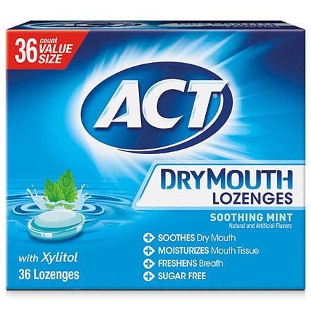 ACT Dry Mouth Lozenges with Xylitol Mint