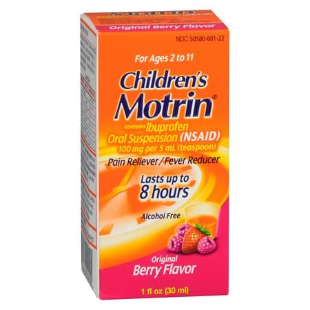 Children s Motrin Oral Suspension  Pain Relief  Ibuprofen  Berry Flavored  1 Oz