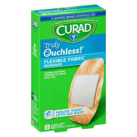 Curad Truly Ouchless Flexible Fabric Bandage Extra Large 1.65 x 4 inch (4.19 x 10.16 cm)