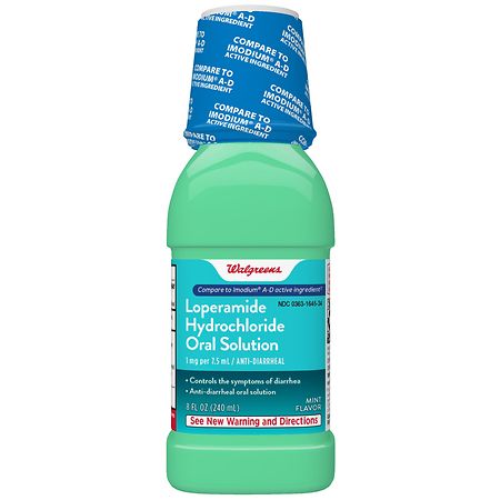Walgreens Loperamide Hydrochloride Oral Solution Anti-Diarrheal Medicine Mint