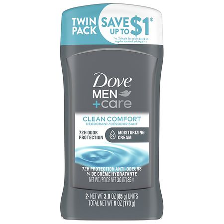 Dove Men+Care Deodorant Stick Clean Comfort, 2 pk