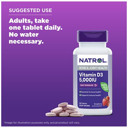 Natrol Vitamin D3 5,000 IU Fast Dissolve Strawberry Walgreens