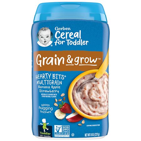 Gerber Hearty Bits Multigrain Baby Cereal Banana Apple Strawberry