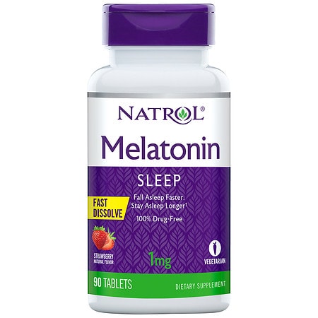 Natrol® Melatonin Fast Dissolve Sleep Aid Tablets  Strawberry  1mg  90 Count