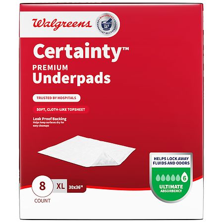 Walgreens Certainty Premium Underpads, Day & Night Protection, Ultimate Absorbency X-Large