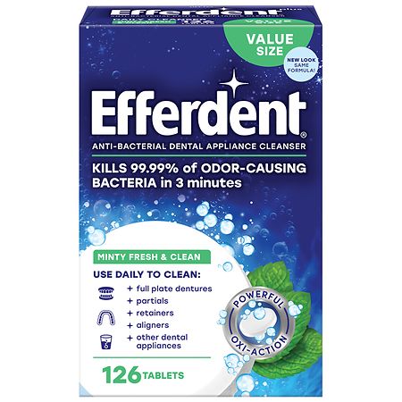 Efferdent Plus Anti-Bacterial Denture Cleanser Mint