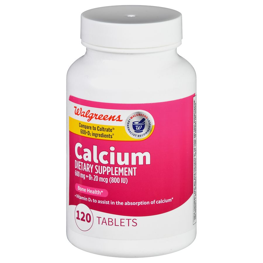 Calcium Carbonate 600 mg, 100 Tablets 