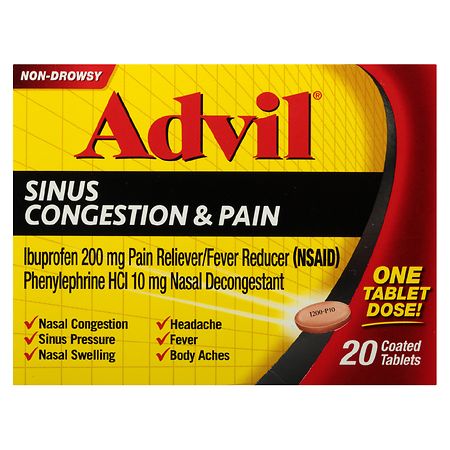 Advil Sinus Congestion & Pain Coated Tablets