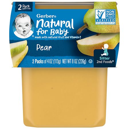 Gerber 2nd Foods Baby Food Clean Label Project Tubs Pear