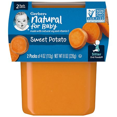 Gerber 2nd Foods Baby Food Puree Clean Label Project Tubs Sweet Potato