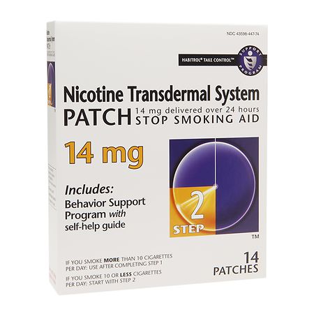 Habitrol Nicotine Transdermal System Stop Smoking Aid Patch, Step 2, 14mg