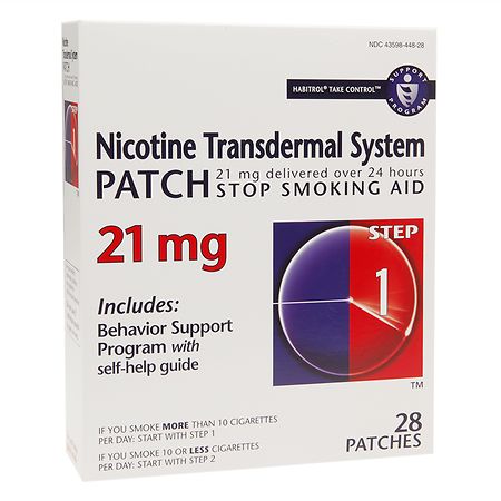 Habitrol Nicotine Transdermal System Stop Smoking Aid Patch, Step 1, 21mg