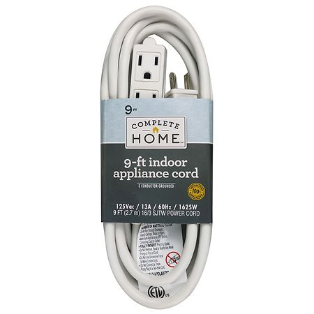 Complete Home Appliance Cord 9 ft White