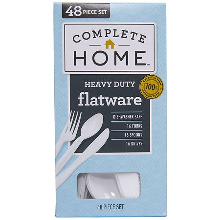 Complete Home Heavy Duty Flatware White