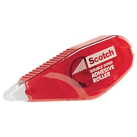 Scotch Double Sided Adhesive Roller, .27 in x 26 ft, Red .27in