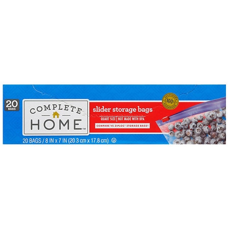 Complete Home Slider Storage Quart Bags - 20.0 ea