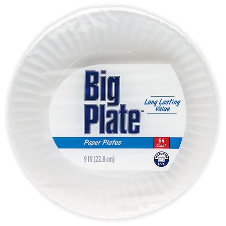 Smile & Save 9 Microwave Safe Paper Plates - 64 ct