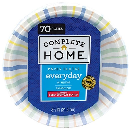 Complete Home Paper Plates Everyday 8 3/ 8" 8-3/ 8 in (21.3 cm)