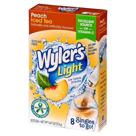 Wyler's Light Drink Mix, Singles to Go Peach Iced Tea