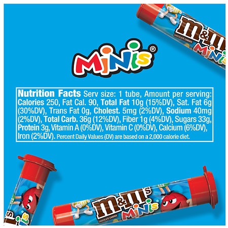 M&M's Minis Milk Chocolate Candy Mega Tube Milk Chocolate