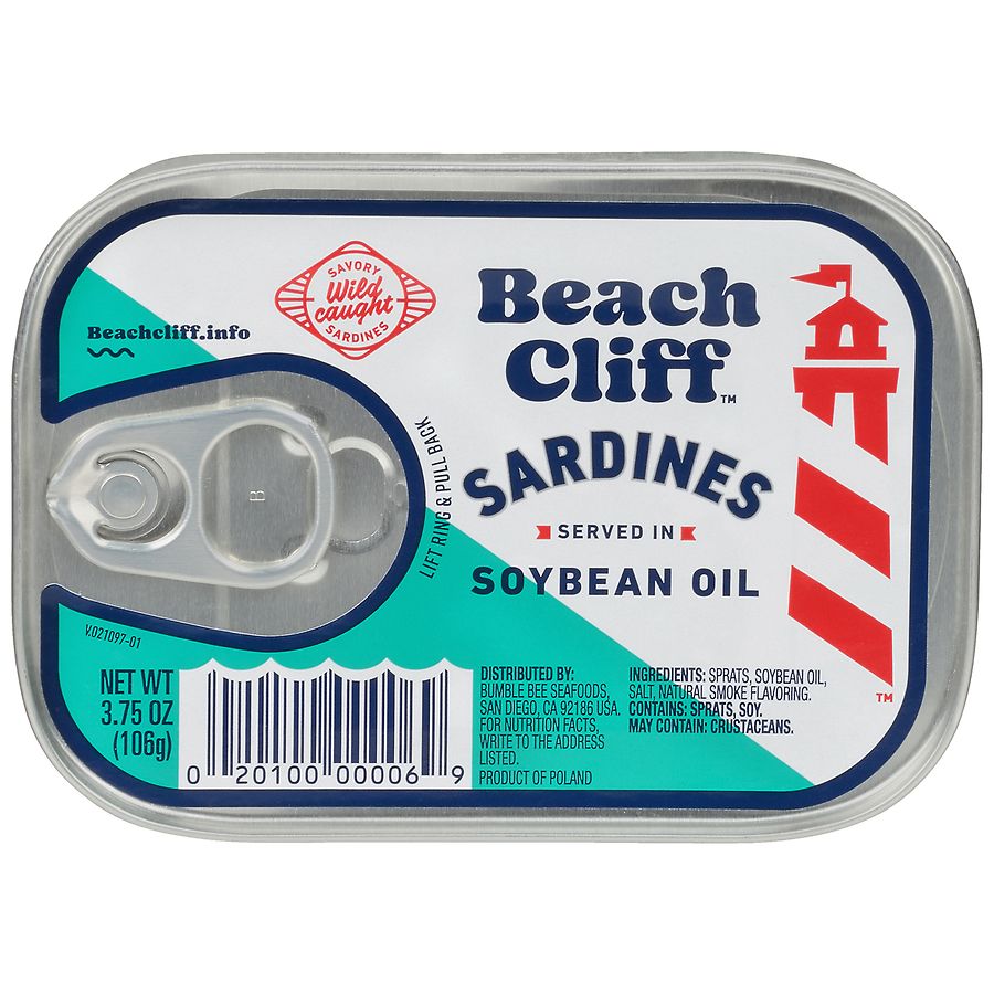 Bumble Bee Beach Cliff, Sardines in Soybean Oil