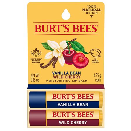 Burt's Bees 100% Natural Moisturizing Lip Balm Wild Cherry and Vanilla Bean