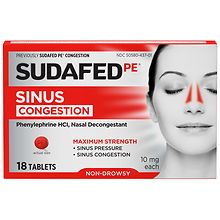 Sudafed PE Max Strength Sinus Congestion Tablets