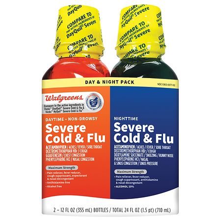 Walgreens Daytime Severe and Nighttime Severe Cold and Flu Relief Combo Pack Original