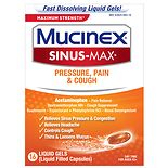 Mucinex Maximum Strength Pressure, Pain & Cough, Sinus Symptom Relief Liquid Gels