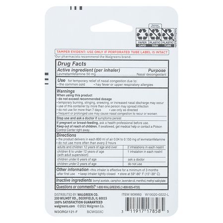 Walgreens Vapor Inhaler