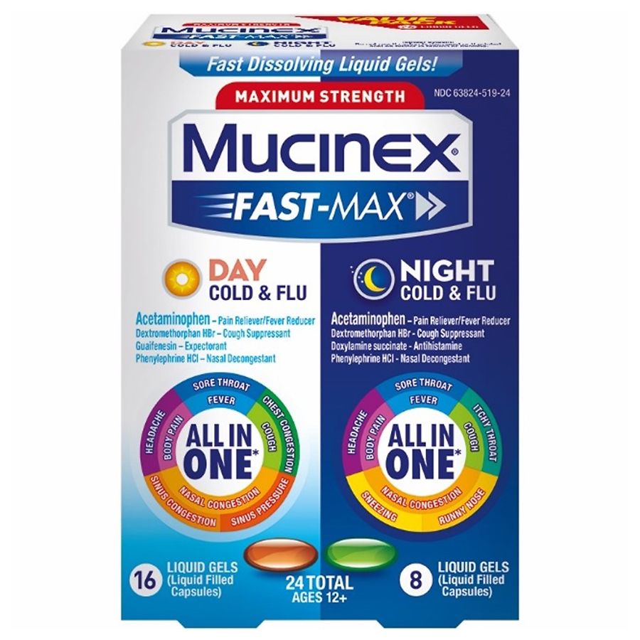 Mucinex Fast Max Daytime/Nighttime Liquidgels | Walgreens