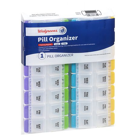 Walgreens 7-Day Pill Organizer with AM/PM Compartments Large