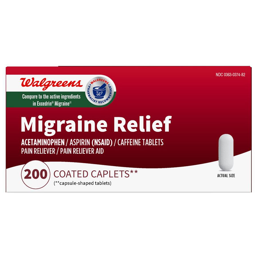 Walgreens Migraine Relief, Acetaminophen, Aspirin (NSAID) and Caffeine Tablets