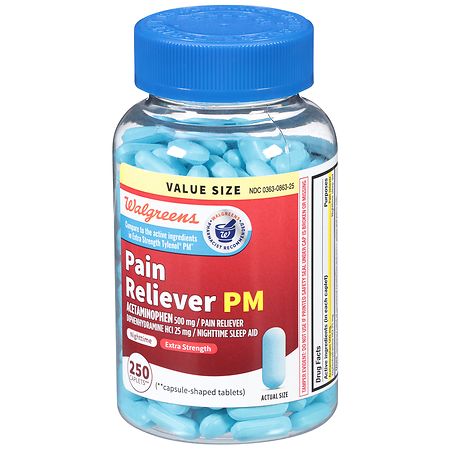 Walgreens Pain Reliever PM Extra Strength Capsules