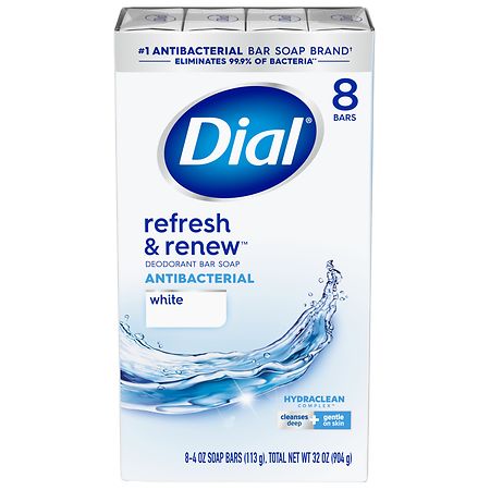Dial Antibacterial Deodorant Bar Soap White White