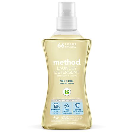 Method Laundry Detergent Free + Clear, Free + Clear, 53.5 oz