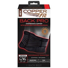 Copper Fit Back Pro Compression & Support Brace, L Xl Black, Black 