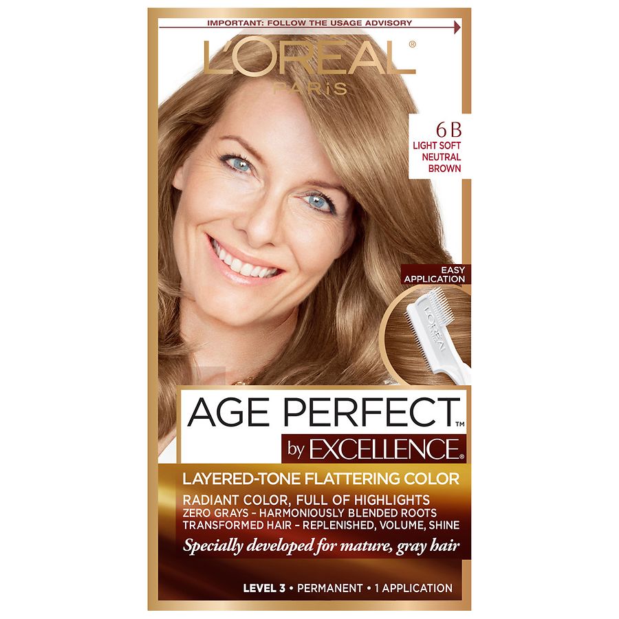 L'Oreal Paris Age Perfect Permanent Hair Color, 6B Light Soft Neutral Brown  | Walgreens