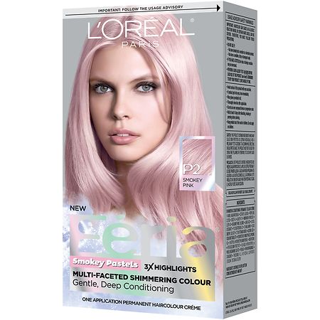 L'Oreal Paris Feria Pastels Hair Color, P2 Rosy Blush (Smokey Pink) |  Walgreens