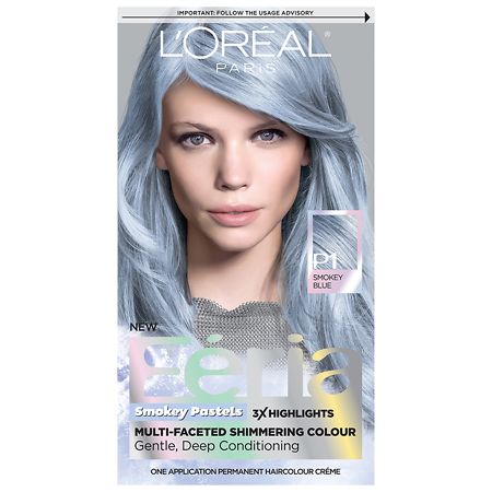 L'Oreal Paris Feria Pastels Hair Color P1 Sapphire Smoke (Smokey Blue)