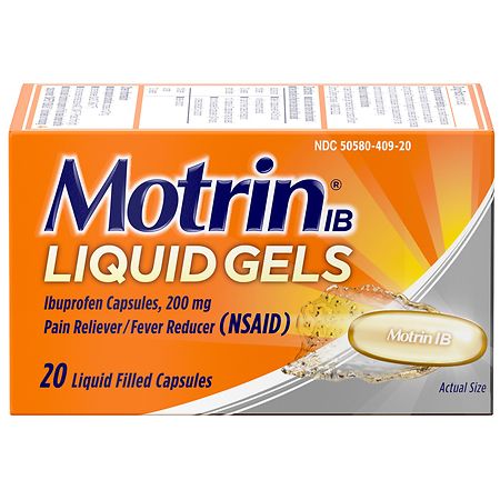 Motrin IB Liquid Gels, Ibuprofen 200mg