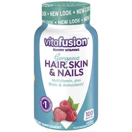 Vitafusion Hair, Skin & Nails Gummy Vitamins Natural Raspberry Flavor