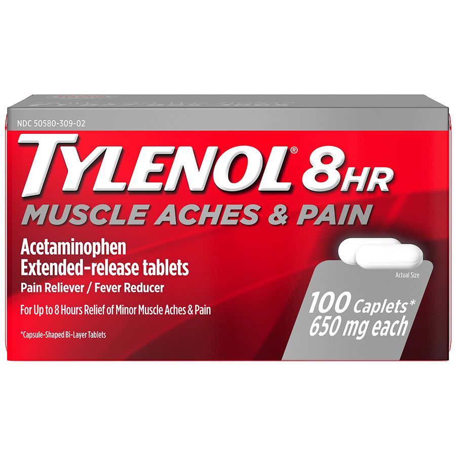 TYLENOL 8 Hour Muscle Aches & Pain Relief Extended-Release Tablets, 650 mg Acetaminophen